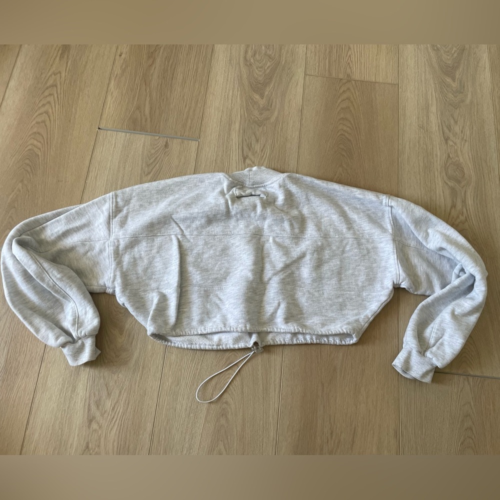 Joah Brown draw cord cropped crew - pearl grey - Picture 5 of 6